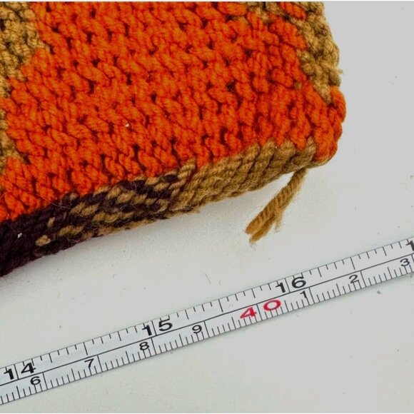 Vintage 70s 80s Handwoven Tapestry Shoulder Bag With Bohemian Geometric Pattern - Picture 13 of 14